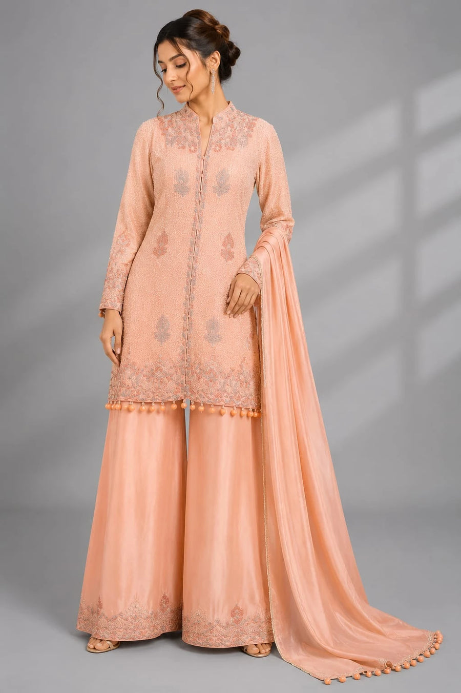 pink sharara dupatta