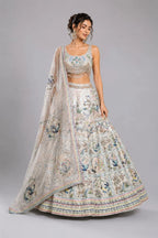 Beige Printed Lehenga