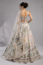 Beige Printed Lehenga