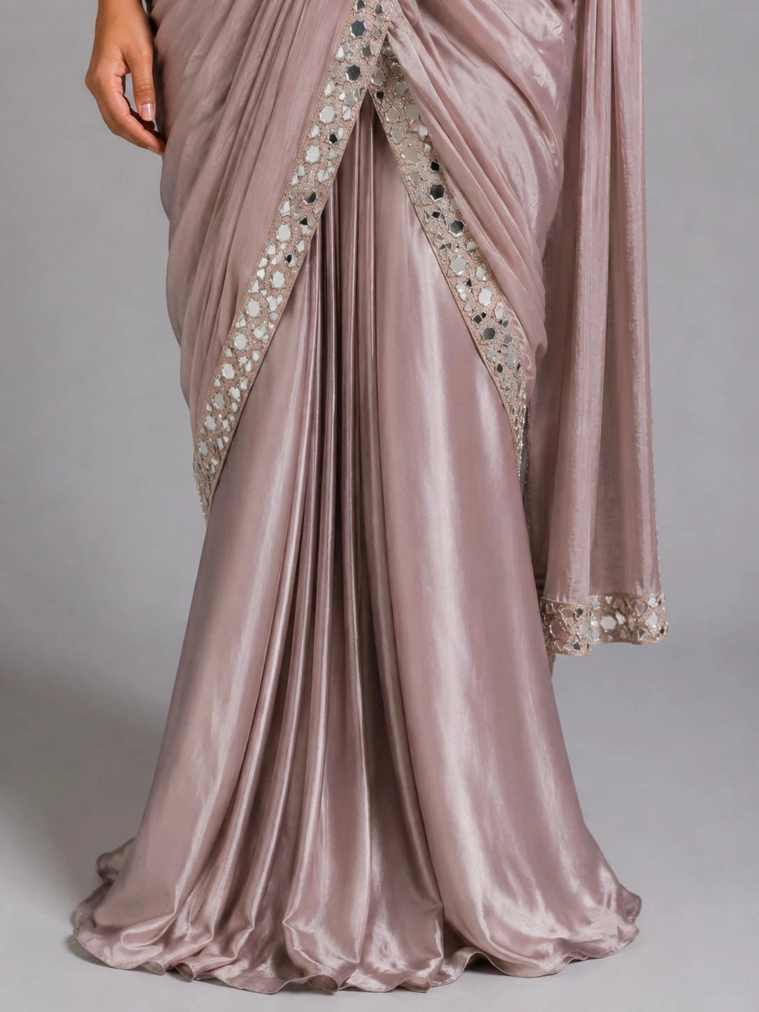 Light Gold Drape Saree