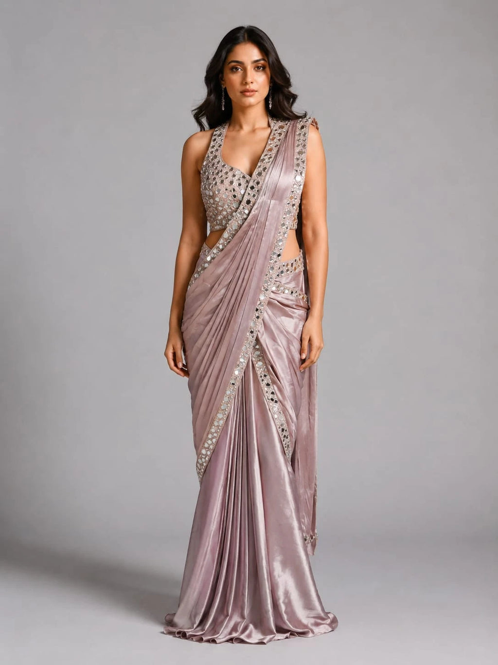 Light Gold Drape Saree
