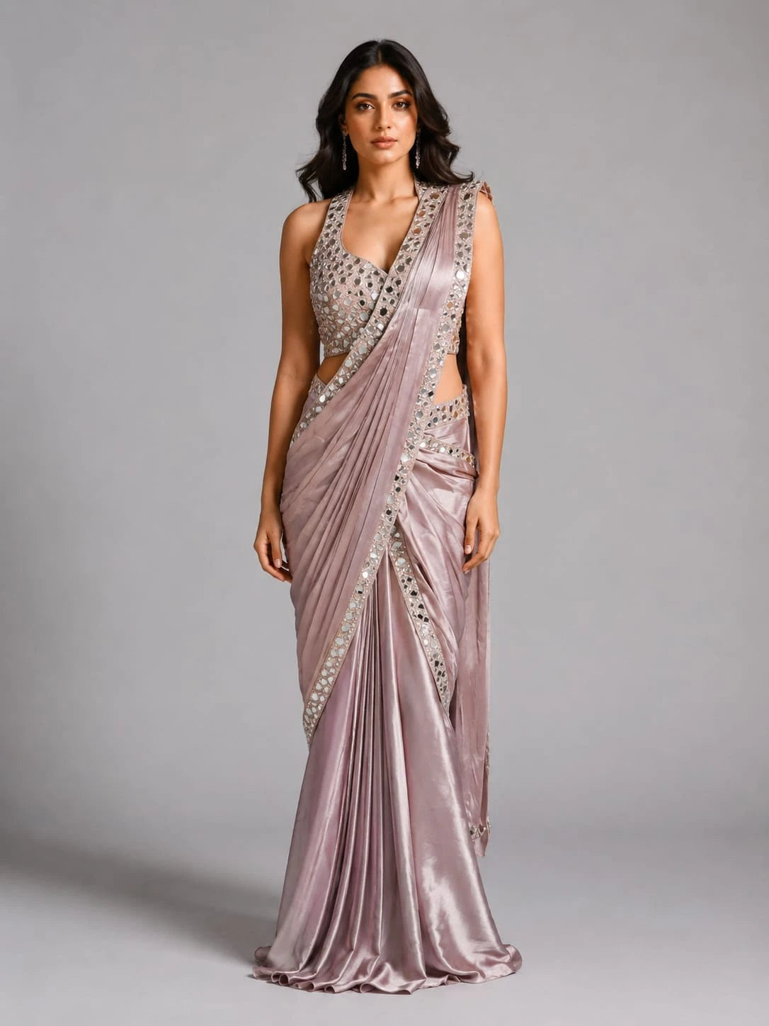 Light Gold Drape Saree