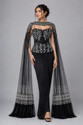 Black Corset Dhoti Set