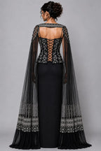 Black Corset Dhoti Set