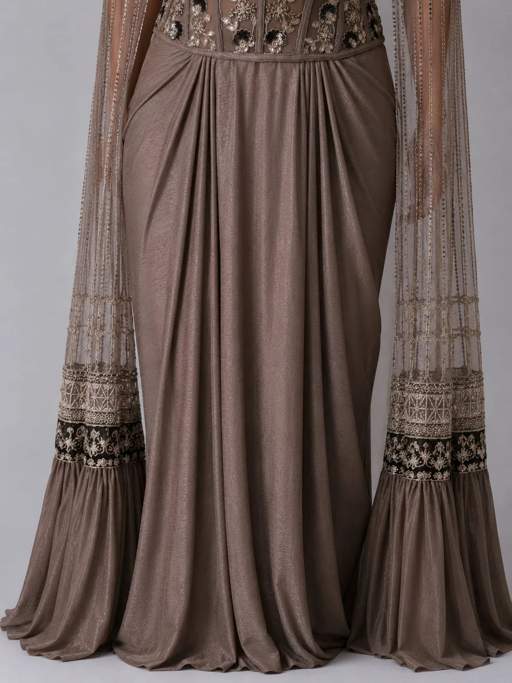 grey dhoti set