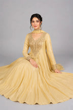Party Wear Gold Anarkali