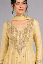 Party Wear Gold Anarkali
