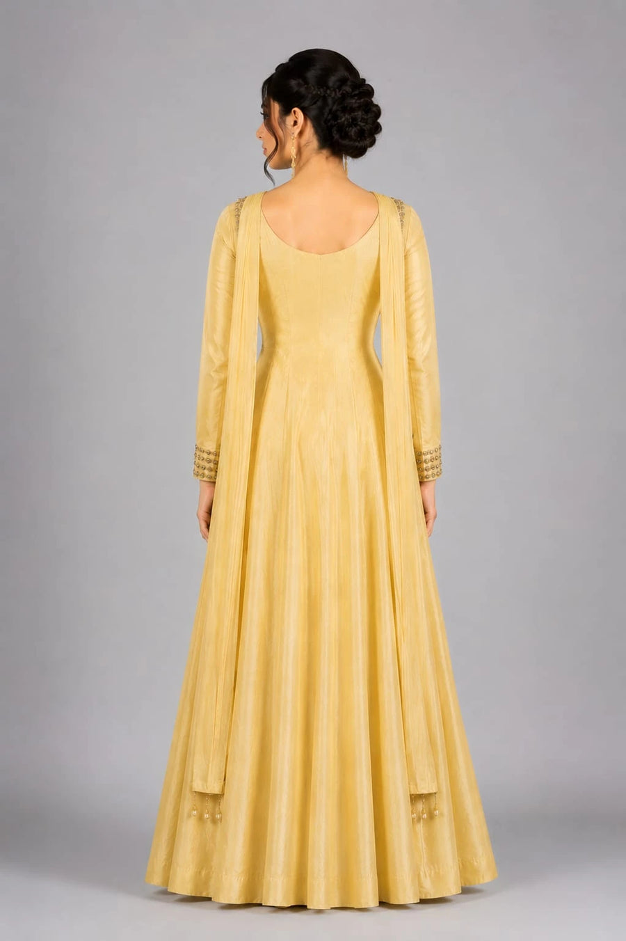 Party Wear Gold Anarkali