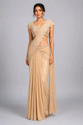 gold party wear saree