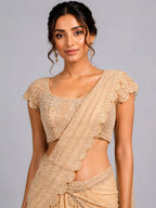 gold party wear saree
