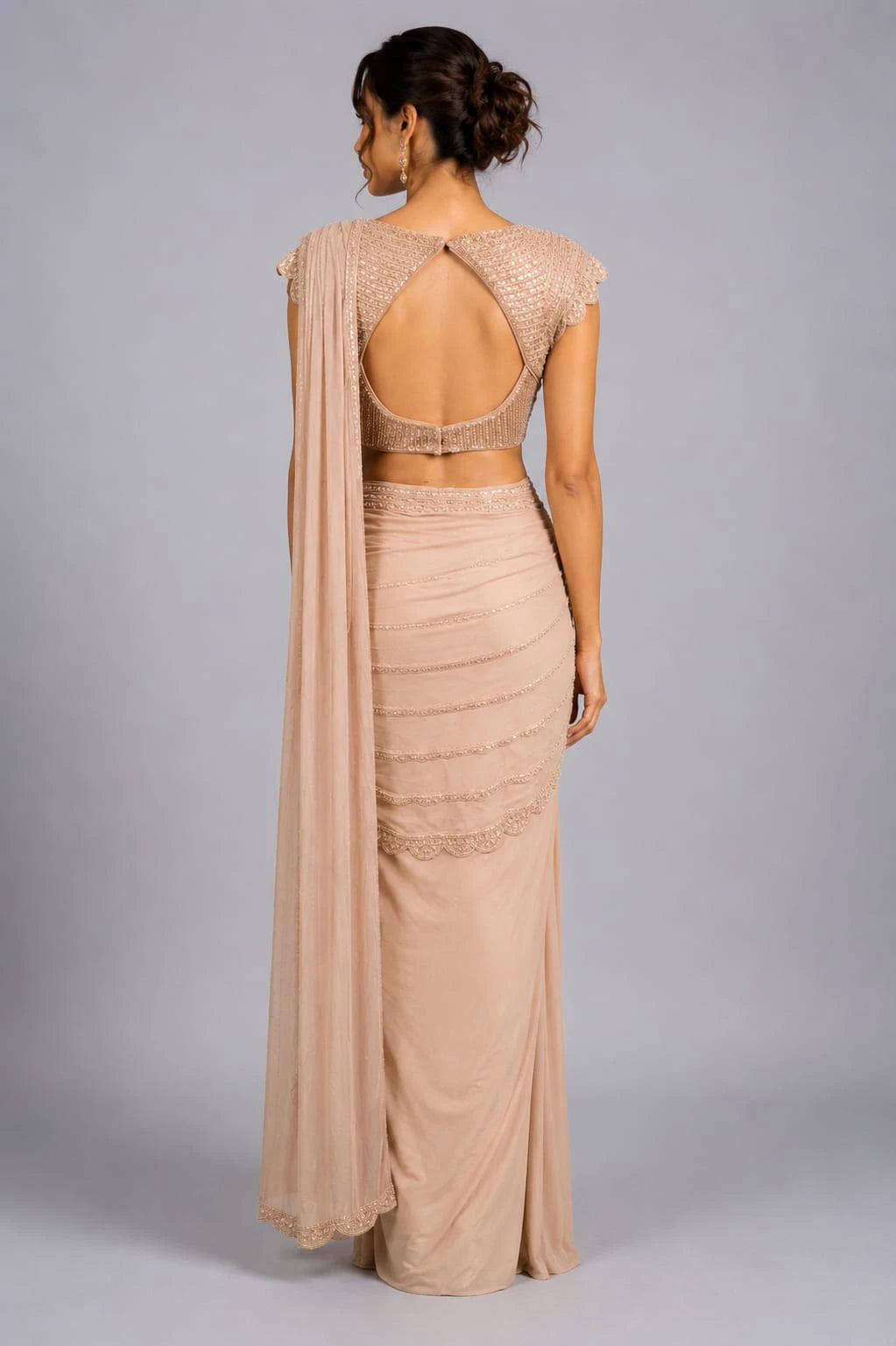 gold party wear saree