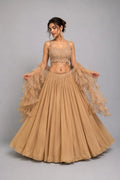 gold ruffle dupatta