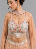peach Sangeet lehenga