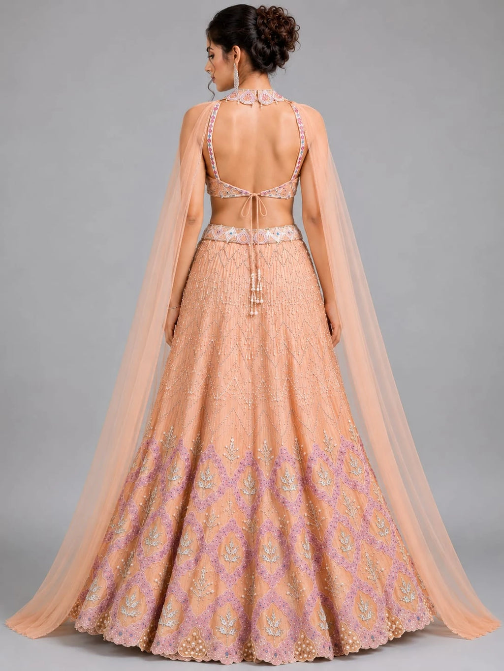 peach Sangeet lehenga