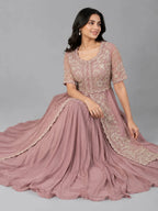pink indo western