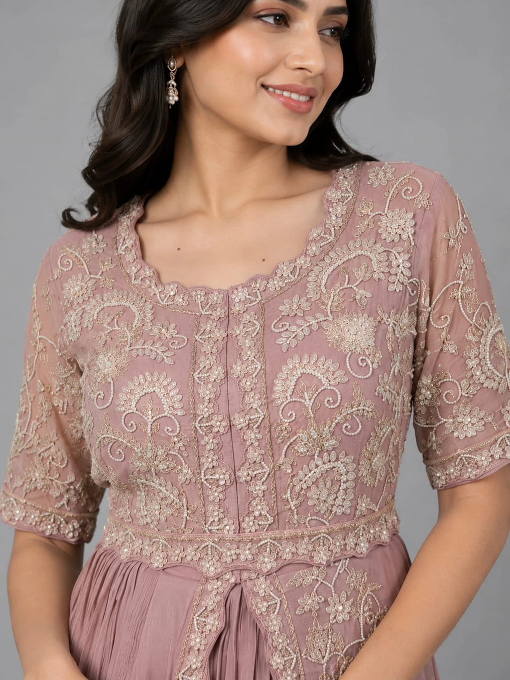 pink indo western