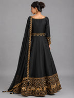 black crop top lehenga
