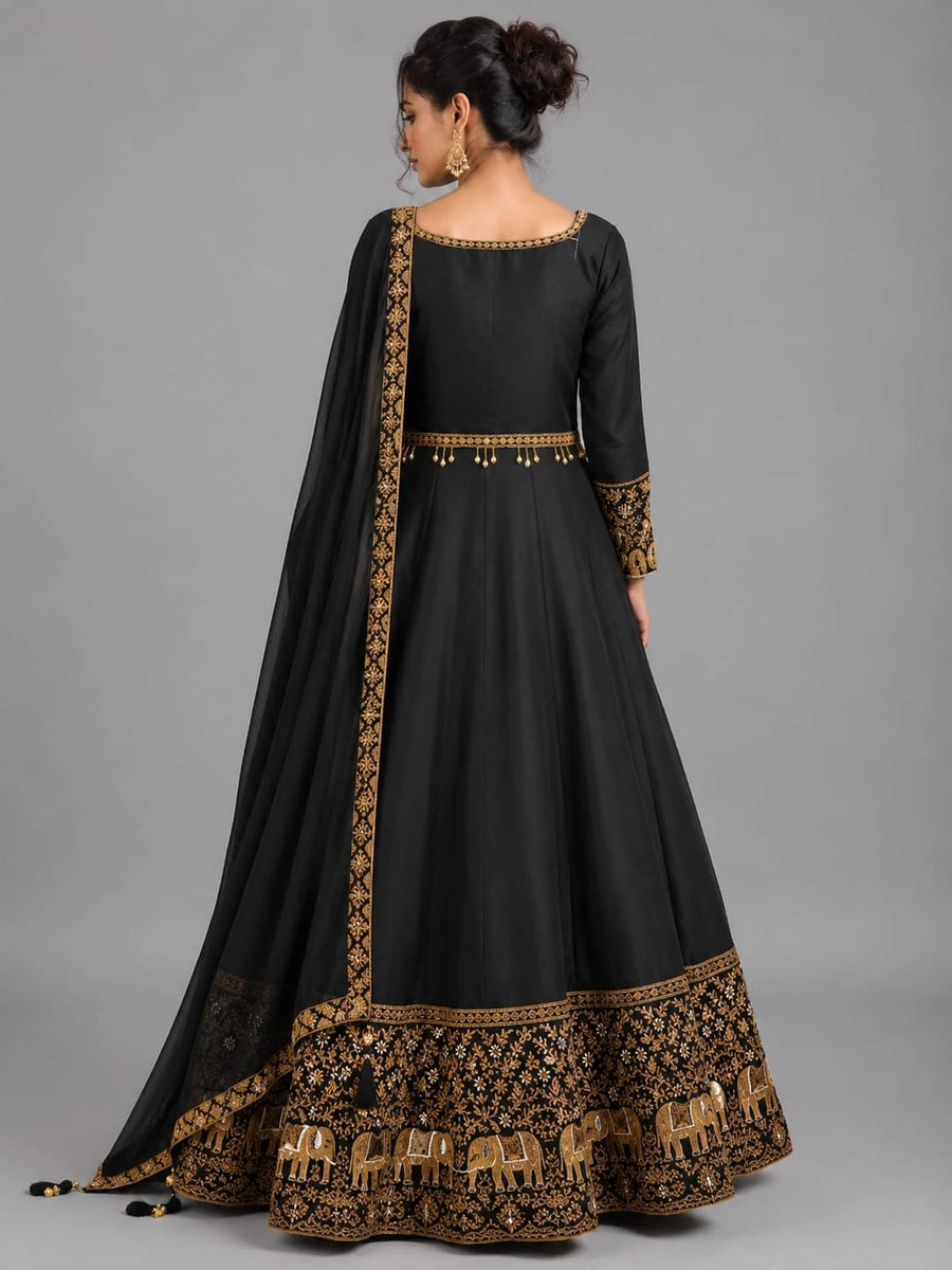 black crop top lehenga