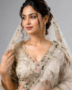 Beige Wedding Lehenga