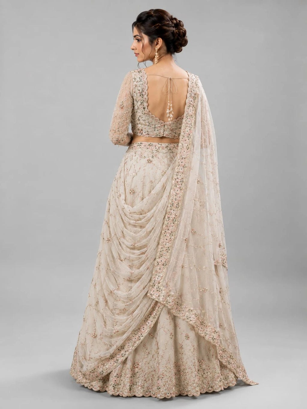 Beige Wedding Lehenga
