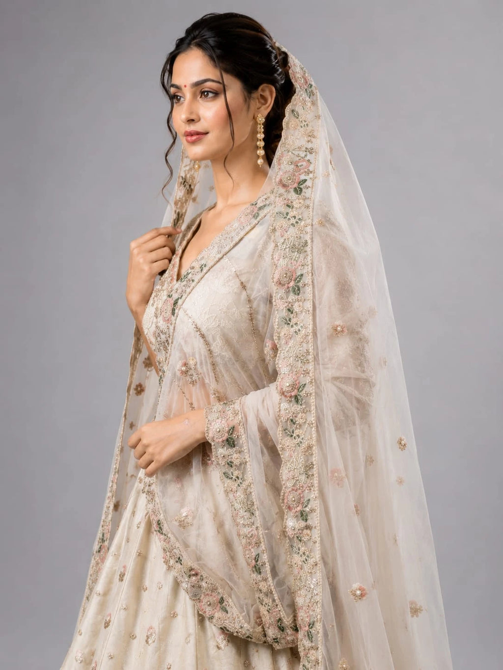 Beige Wedding Lehenga