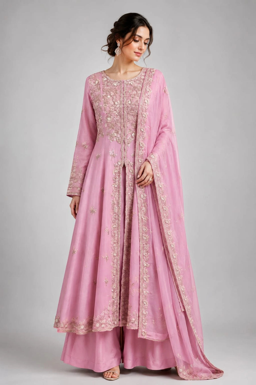 rose pink indo western