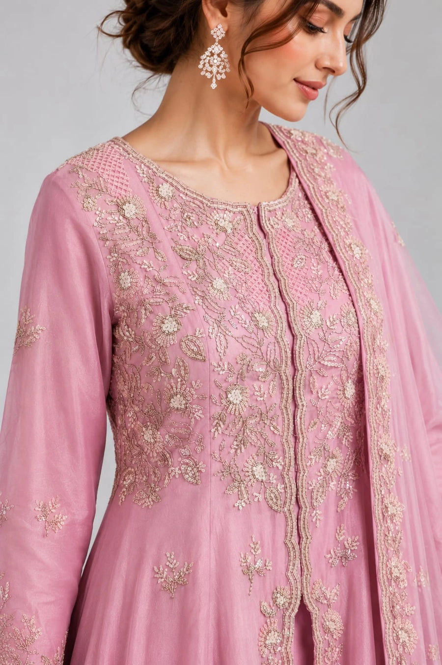 rose pink indo western