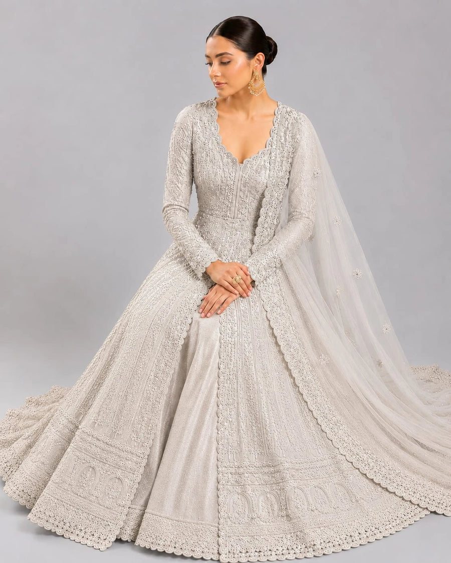 beige designer indo western
