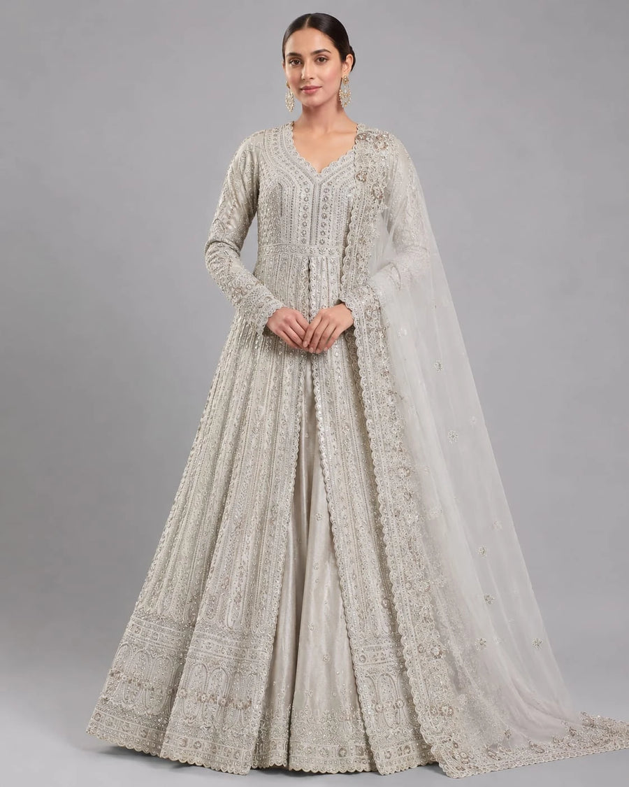 beige designer indo western
