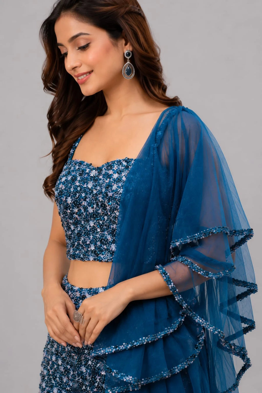 blue lehenga