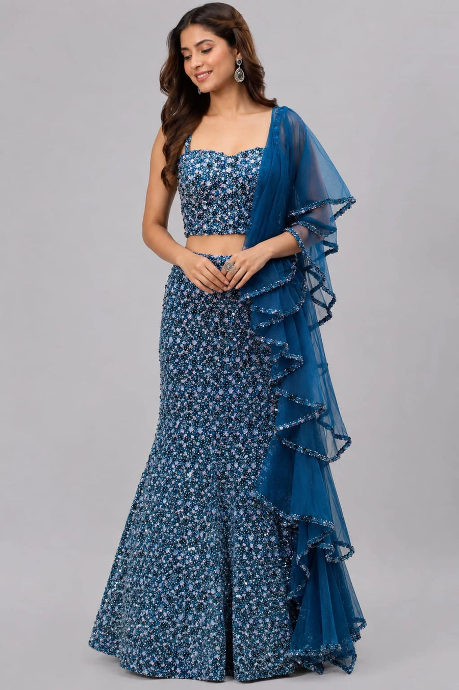 blue lehenga