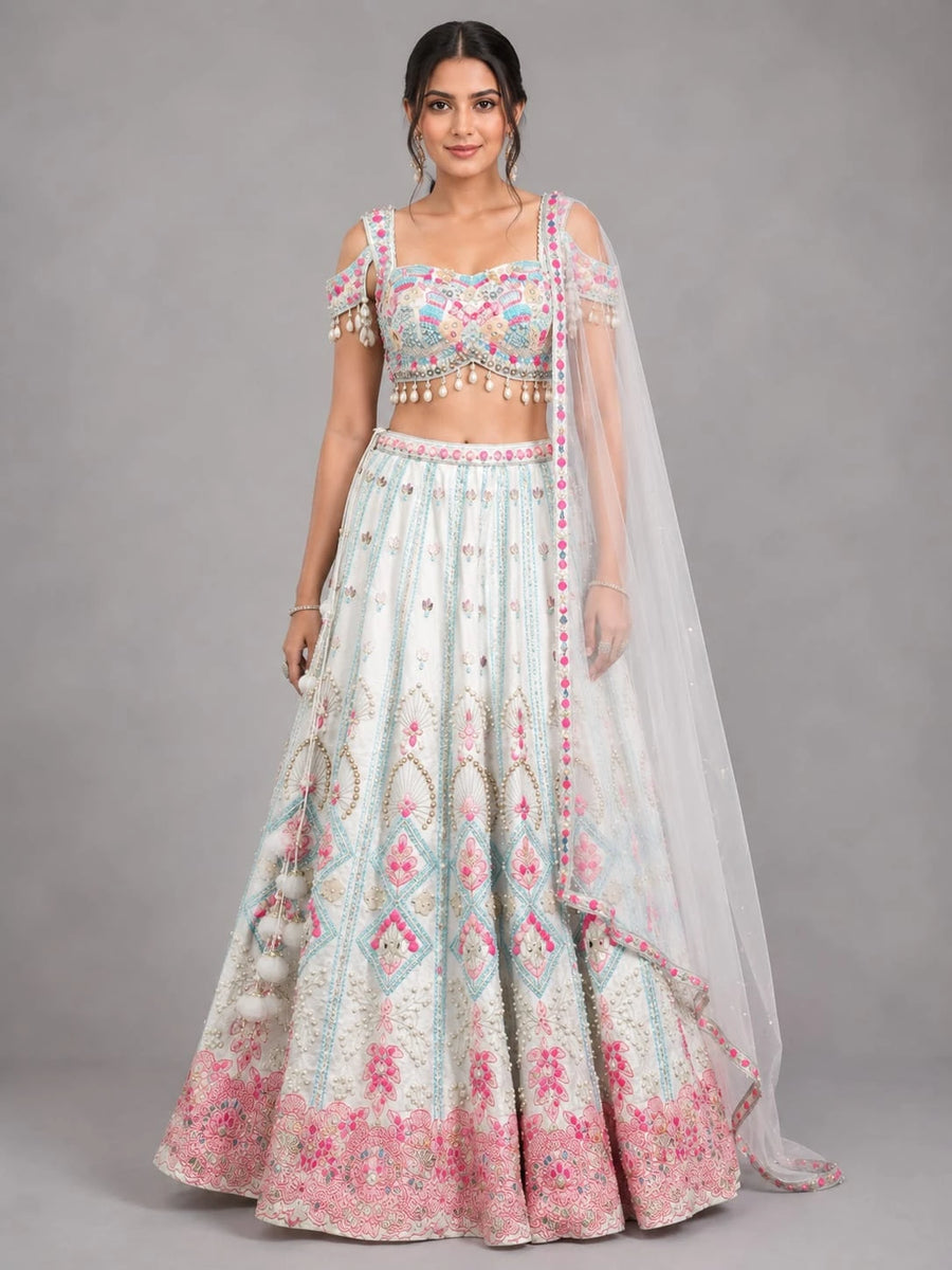 white lehenga
