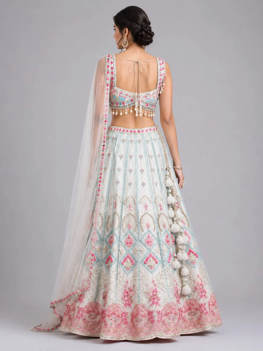 white lehenga