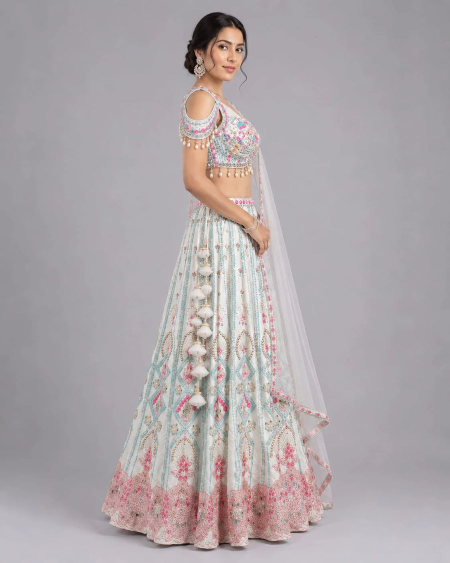 white lehenga