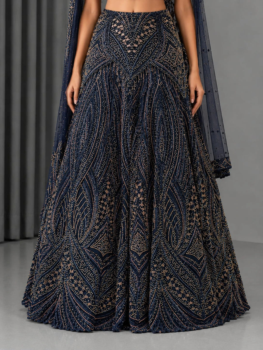 navy blue lehenga