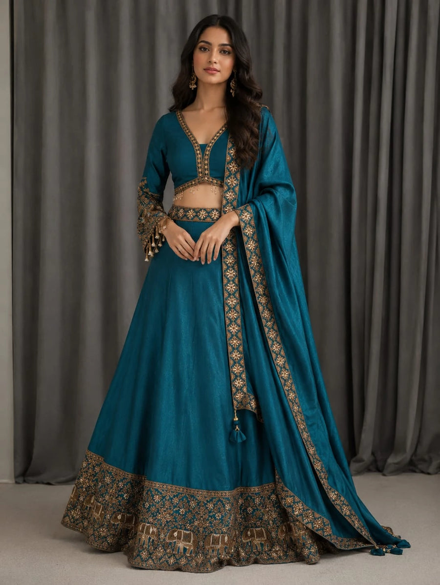 blue lehenga