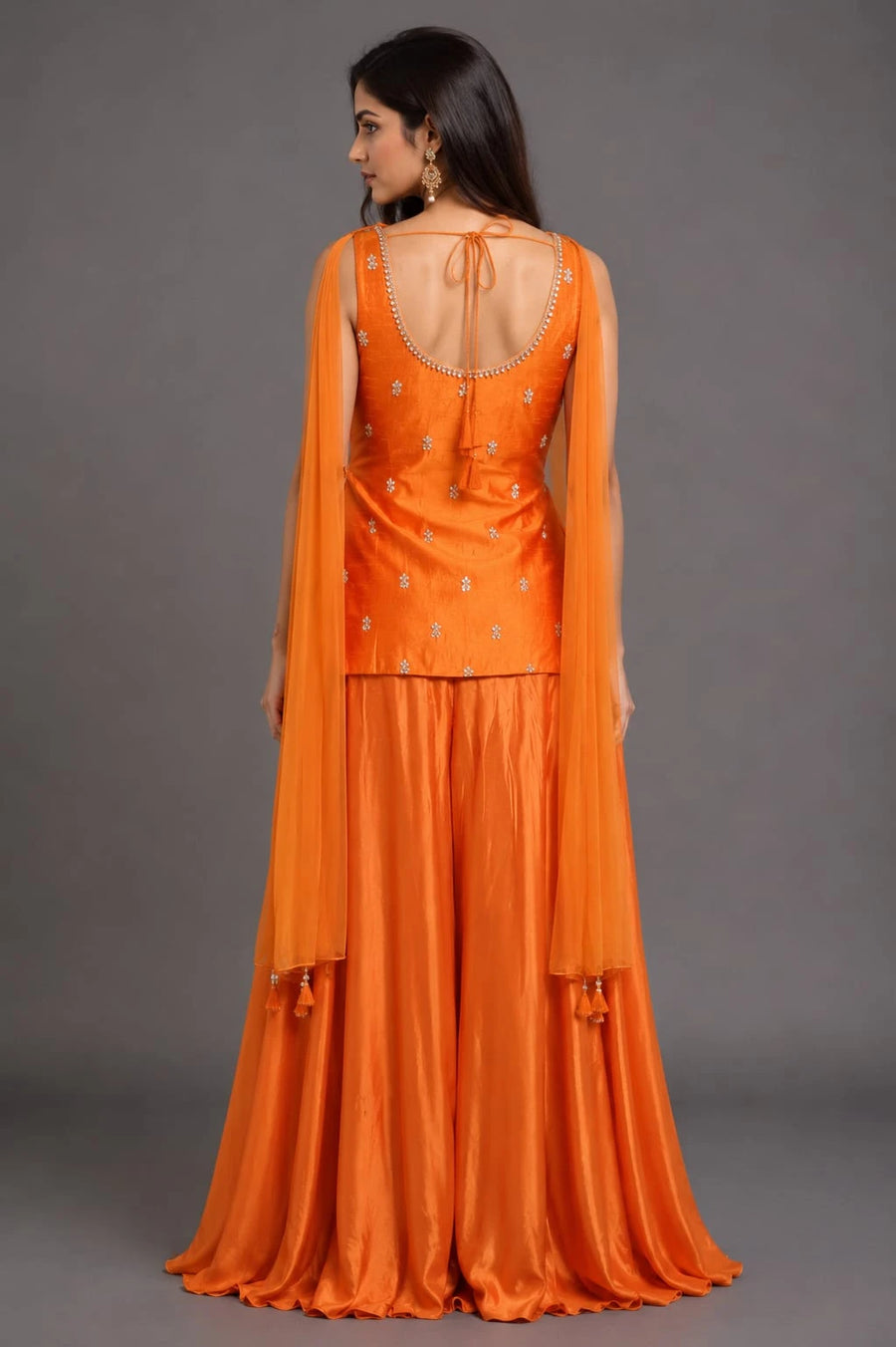 orange sharara suit