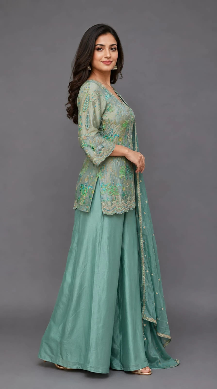 pista sharara suit dupatta