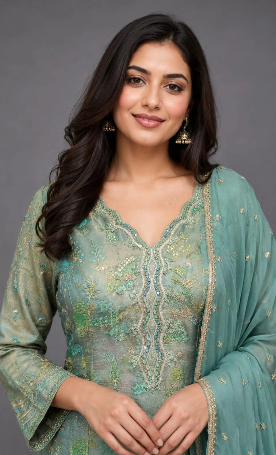 pista sharara suit dupatta