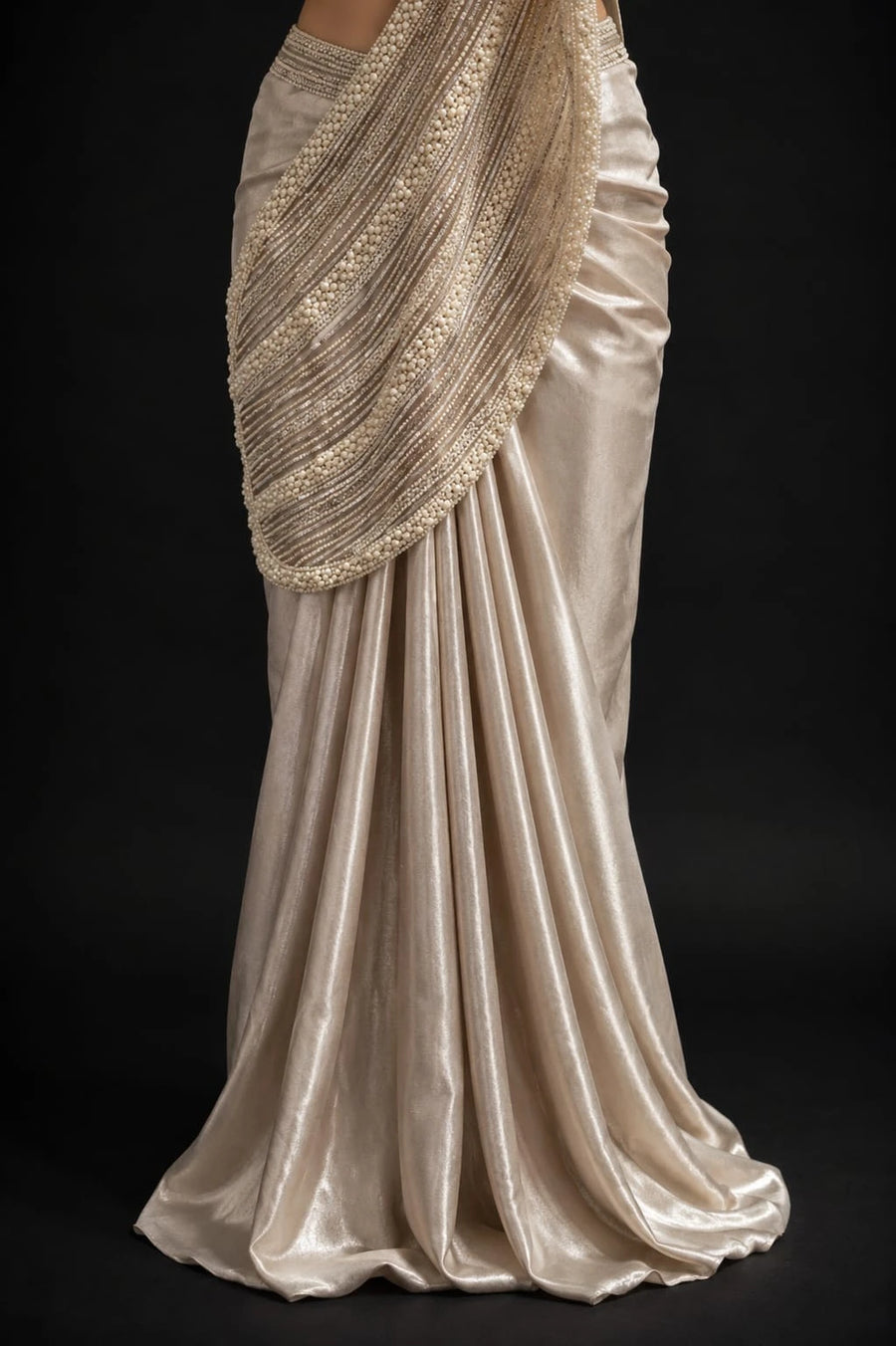 mauve drape saree