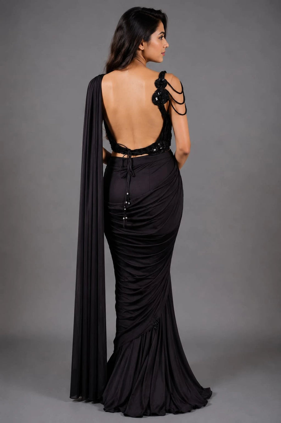 Black Party Wear Saree
