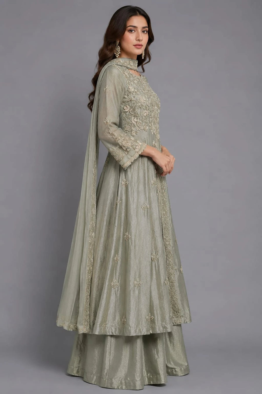 olive green  indo western