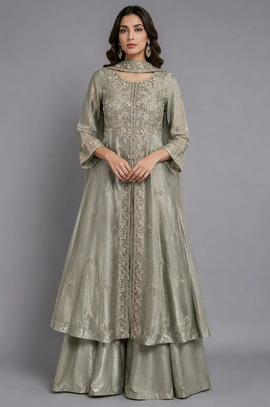 olive green  indo western