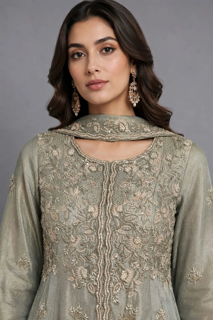 olive green  indo western