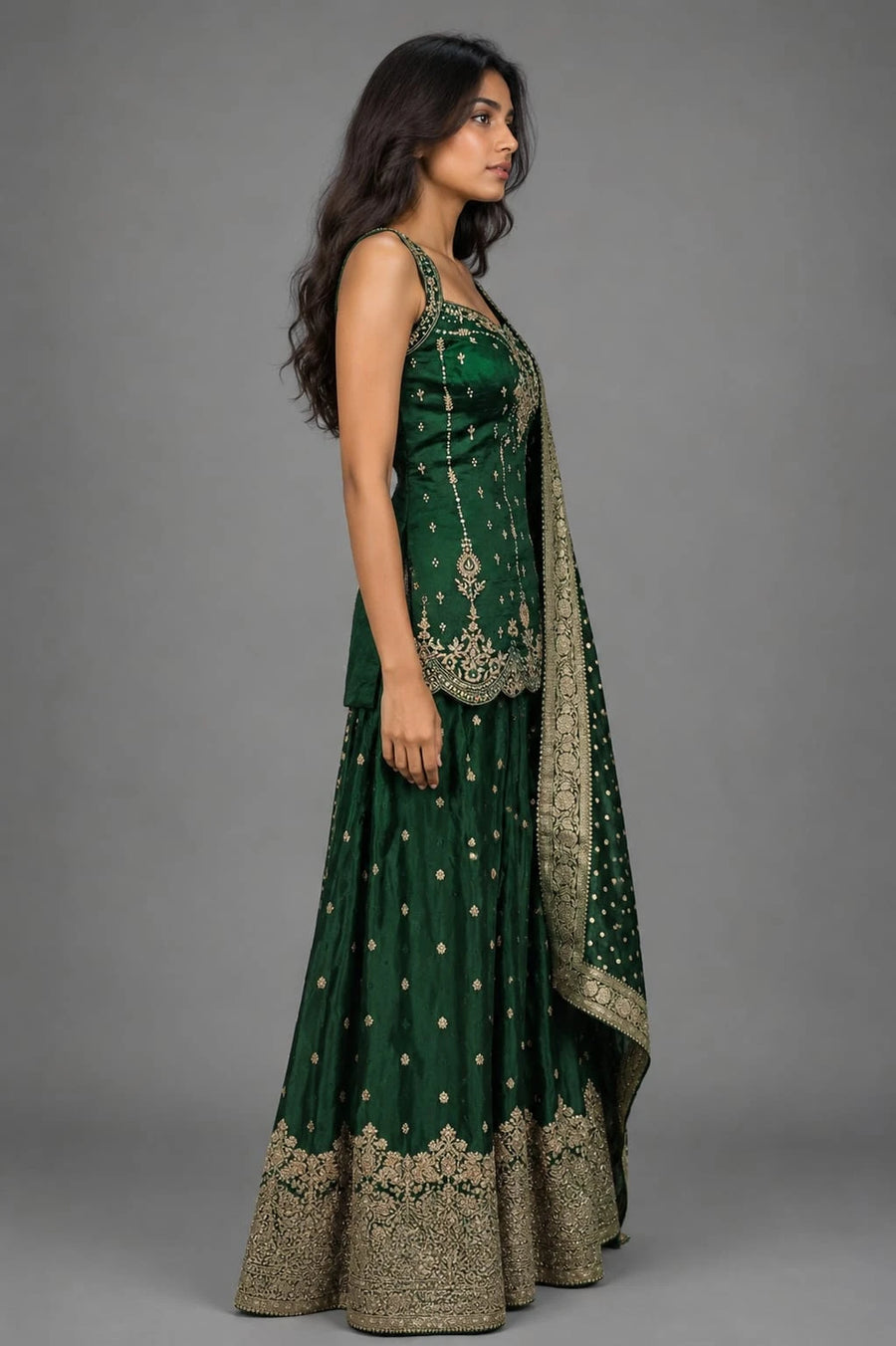 bottle green sharara