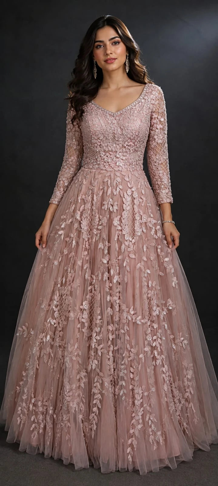 pink designer gown