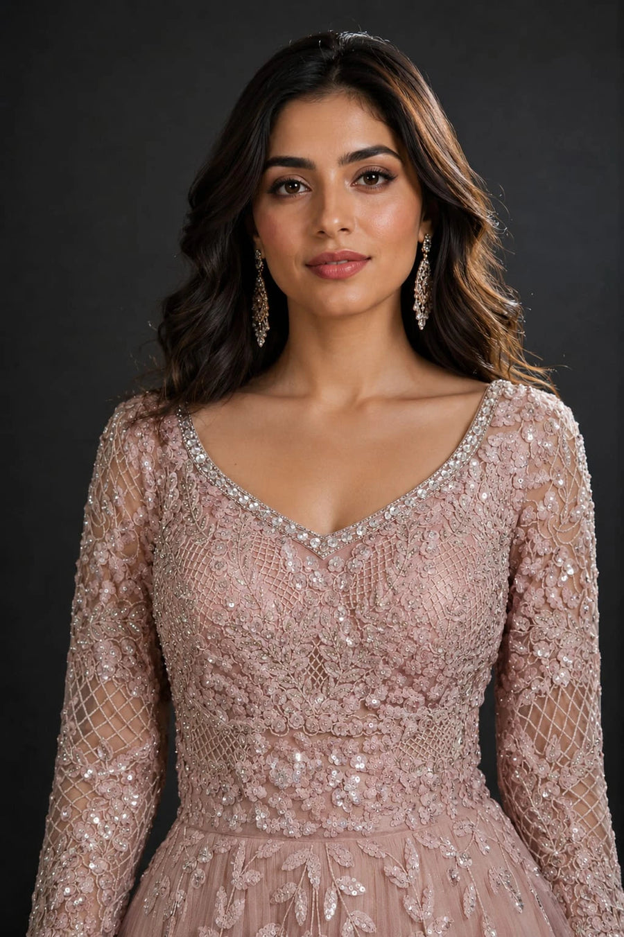pink designer gown