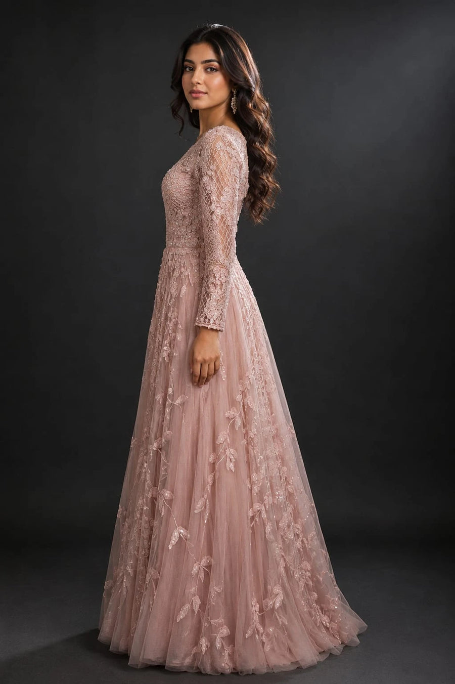 pink designer gown