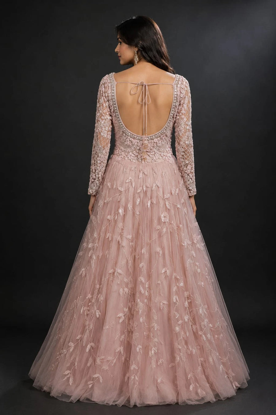 pink designer gown