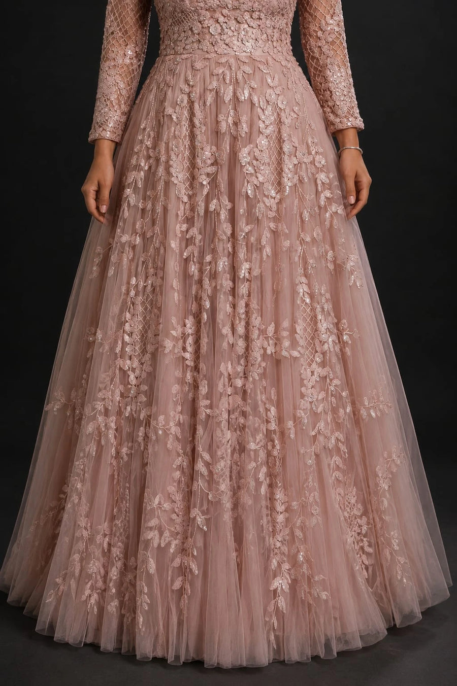 pink designer gown